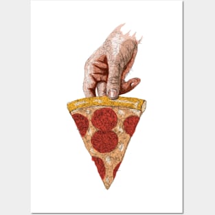 Take a slice of pizza drawing with scribble art Posters and Art